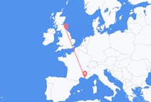 Lennot Marseillesta, Ranska Durhamiin, Englanti