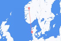 Рейсы из Согндаля, Норвегия в Эсбьерг, Дания