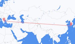 Lennot Jejun kaupungista, Etelä-Korea Volosiin, Kreikka