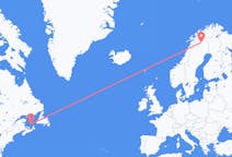 Flug frá Les Îles-de-la-Madeleine, Quebec, Kanada til Kiruna, Svíþjóð