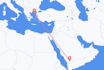 Lennot Najranista, Saudi-Arabia Lemnosille, Kreikka