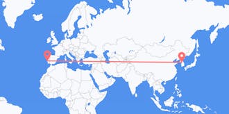 Flyrejser fra Sydkorea til Portugal