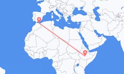 Flyreiser fra Goba, Etiopia til Melilla, Spania