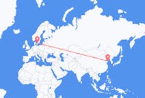 Lennot Yantaiilta, Kiina Angelholmiin, Ruotsi