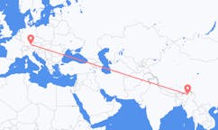 Flyreiser fra Dirbrugarh, India til München, Tyskland