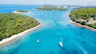 Aerial drone photo of famous european city of Pula and arena of roman time. Location Istria county, Croatia, Europe.