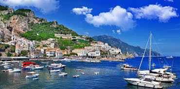 photo of breathtaking aerial view of Sorrento city, Amalfi coast, Italy.