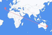 Flyrejser fra City of Newcastle, Australien til Terceira, Portugal