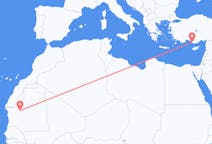 Flyrejser fra Atar, Mauretanien til Gazipaşa, Tyrkiet