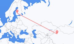 Flyrejser fra Korla, Kina til Tampere, Finland