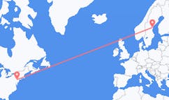 Flug frá Allentown, Bandaríkjunum til Sundsvall, Svíþjóð
