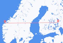 노르웨이 올레순에서 출발해 핀란드 요엔수에게(으)로 가는 항공편