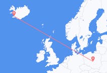 Vluchten van Lodz, Polen naar Reykjavík, IJsland