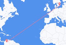 Lennot Bucaramangasta, Kolumbiasta Kalmariin, Ruotsiin