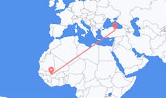Flug frá Bamako, Malí til Tokat, Tyrklandi