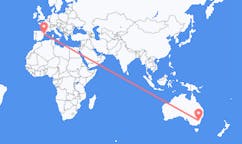 Lennot Canberrasta, Australia Reusiin, Espanja
