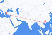 Lennot Zhanjiangista, Kiina Bodrumiin, Turkki