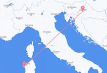 出发地 克罗地亚萨格勒布目的地 意大利阿尔盖罗的航班