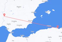 Vluchten van Béjaïa, Algerije naar Badajoz, Spanje