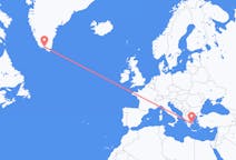 Flyreiser fra Athen, Hellas til Narsaq, Grønland