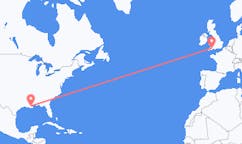 Flyreiser fra New Orleans, USA til Exeter, England