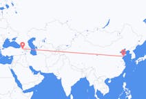 Flyrejser fra Qingdao, Kina til Kars, Tyrkiet
