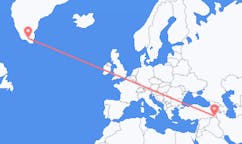 出发地 格陵兰纳萨尔苏克目的地 土耳其哈卡里的航班