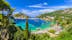 Photo of aerial view of Palaiokastritsa beach on Corfu islands, Greece.