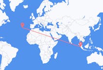 Flyreiser fra Padang, Indonesia til Ponta Delgada, Portugal