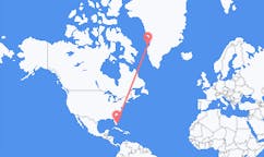 Lennot Fort Lauderdalesta, Yhdysvallat Aasiaatille, Grönlanti