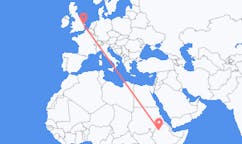 Flyreiser fra Bahir Dar, Etiopia til Norwich, England