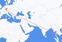 Flug frá Myeik, Myanmar, Mjanmar (Búrma) til Friedrichshafen, Þýskalandi