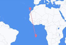 Flyreiser fra Jamestown, til Las Palmas