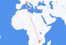 Flyreiser fra Harare, Zimbabwe til Calvi, Frankrike