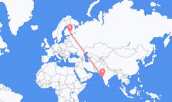 Flyg från Bombay, Indien till Nyslott, Finland