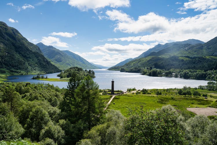 Photo of Glenfinnan Monument, at the head of Loch Shiel, Inverness-shire, Scotland.