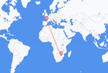 Flyg från Polokwane, Limpopo, Sydafrika till Lourdes (kommun i Brasilien, São Paulo, lat -20,94, long -50,24), Frankrike