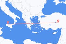 イタリアのパレルモから、トルコのネヴシェヒルまでのフライト