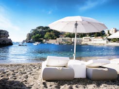 Photo of Isola Bella rocky island in Taormina, Italy.