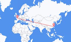 Flug frá Fuzhou, Kína til Tours, Frakklandi