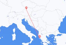 Flug frá Linz, Austurríki til Korfú, Grikklandi