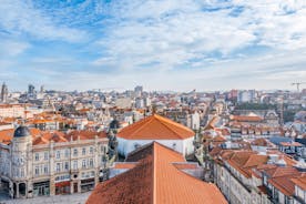 Photo of aerial view of Alcobaca Monastery and the city in Alcobaca, Portugal.