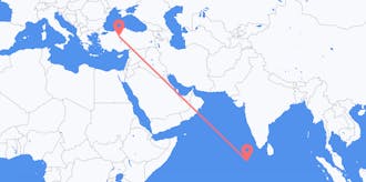 Flyreiser fra Maldivene til Tyrkia