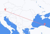 Flyreiser fra Sinop, Tyrkia, til Salzburg