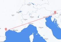 出发地 斯洛文尼亚卢布尔雅那目的地 法国貝濟耶的航班