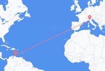 Flyg från Willemstad, Curaçao till Reggio Emilia, Italien