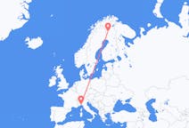 Flyg från Genua, Italien till Kolari, Finland