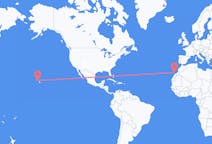 Flyrejser fra Honolulu, USA til Lanzarote, Spanien