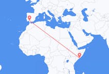 Flug frá Mogadishu til Sevilla