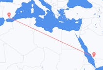Lennot Abhasta, Saudi-Arabia Granadaan, Espanja